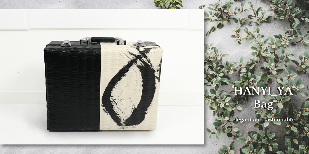 HANYI_YA はにぃ屋 一閑張り 鞄 バッグ 107 掛け軸まくり 墨筆 神