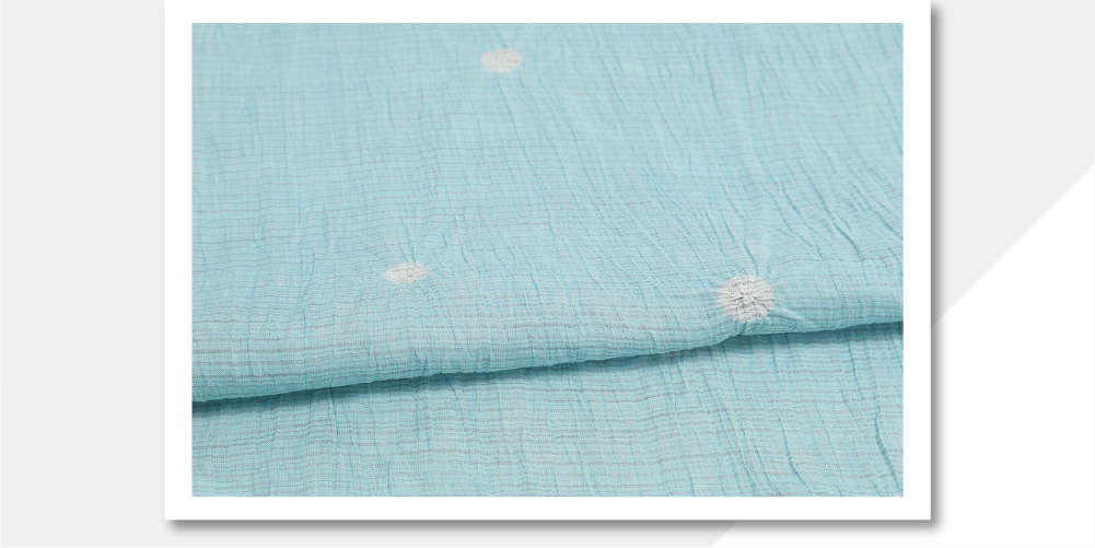 本麻 夏着物 近江ちぢみ 楊柳 絞り 薄青緑