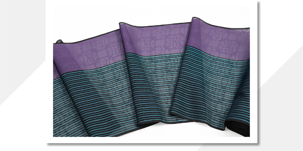 正絹 紋紗 着物 羽織 リバーシブル 幾何学 縞 黒 紫×青緑